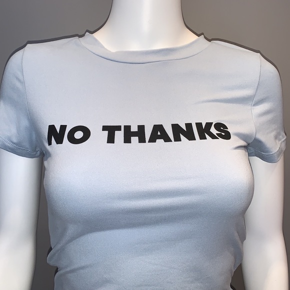 Super Soft No Thanks Crop Top - Picture 3 of 8